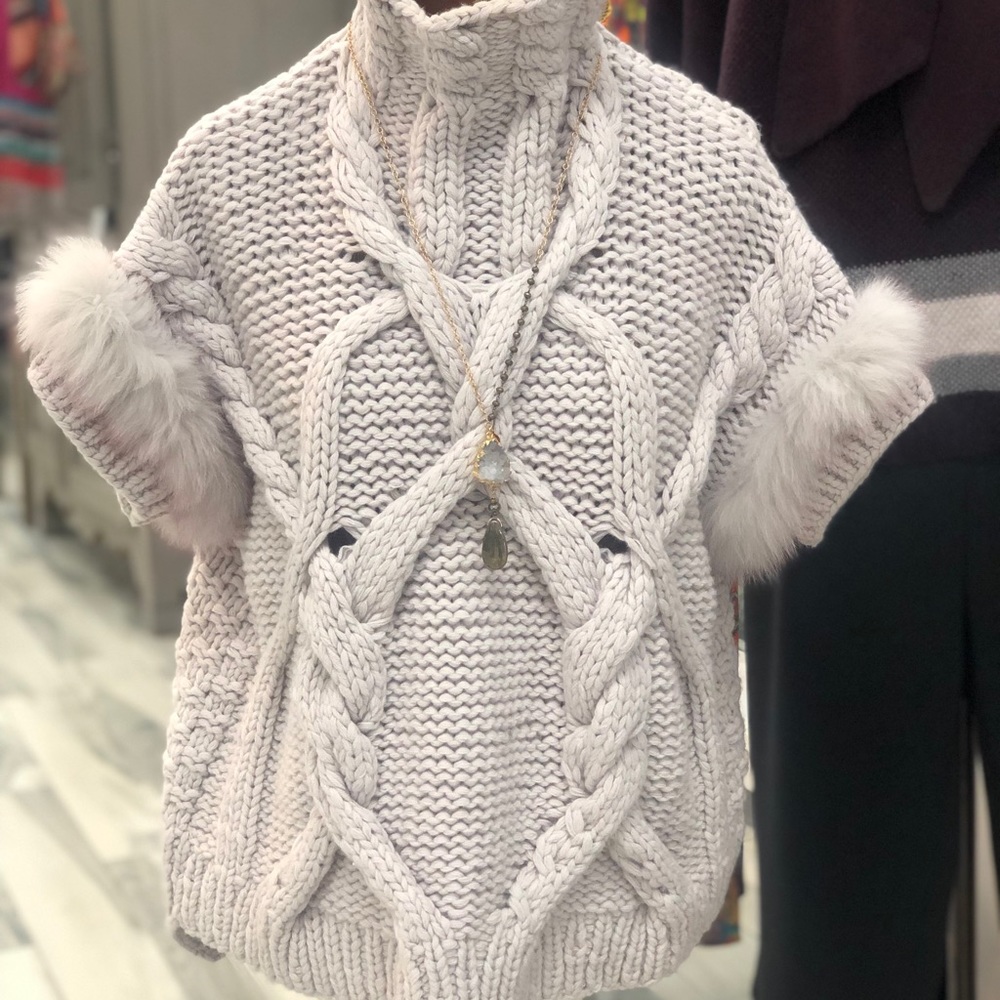 Lorena Antoniazzi Fox fur & cashmere sweater